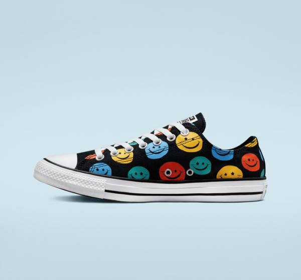 Zapatillas Bajas Converse Chuck Taylor All Star Happy Faces Negras | CV-809ZHJ