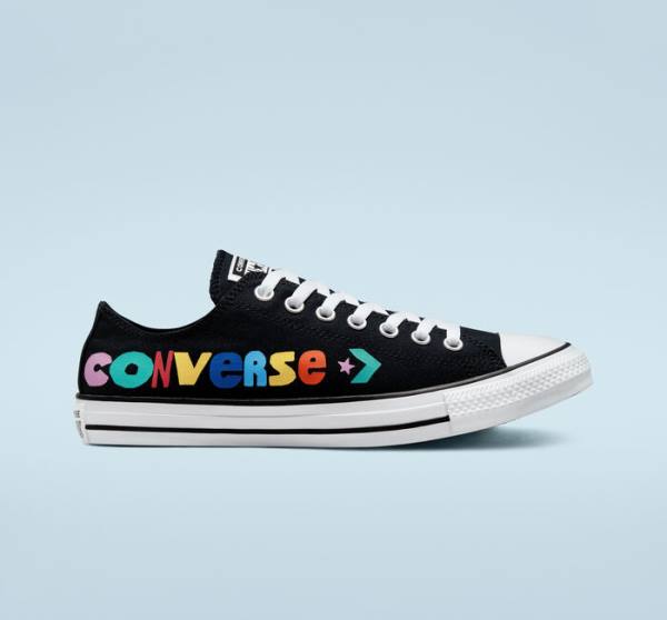 Zapatillas Bajas Converse Chuck Taylor All Star Happy Faces Negras | CV-809ZHJ