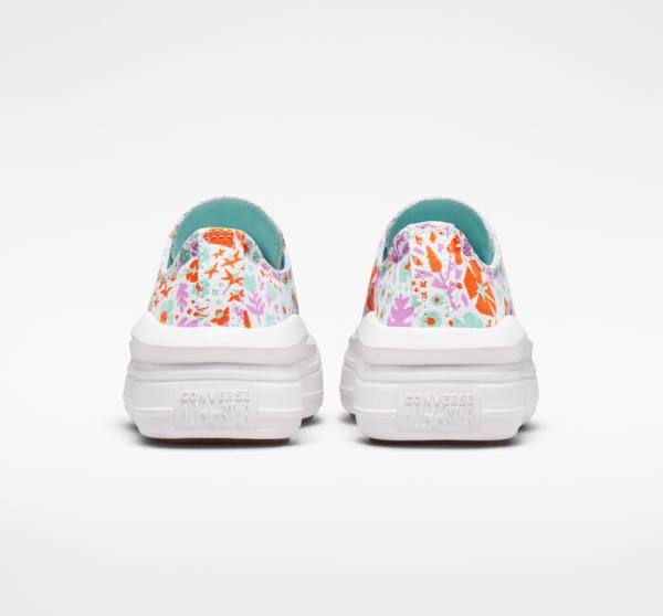 Zapatillas Bajas Converse Chuck Taylor All Star Move Platform Paper Floral Blancas Verde Menta | CV-821TKI