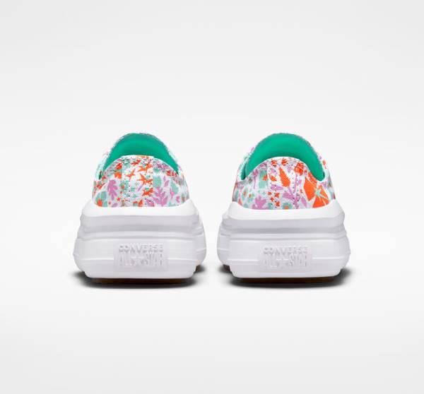 Zapatillas Bajas Converse Chuck Taylor All Star Move Platform Paper Floral Blancas Verde Menta | CV-923SPN