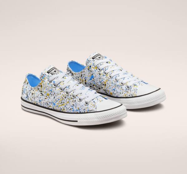 Zapatillas Bajas Converse Chuck Taylor All Star Archive Paint Splatter Blancas Azules | CV-978NGC