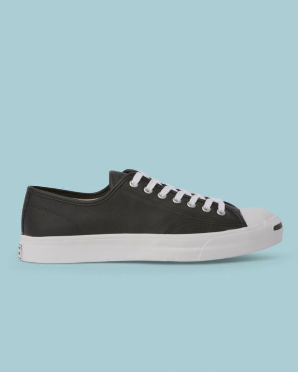 Zapatillas Bajas Converse Jack Purcell Foundational Cuero Negras | CV-596SQE