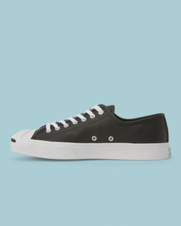 Zapatillas Bajas Converse Jack Purcell Foundational Cuero Negras | CV-813ASC