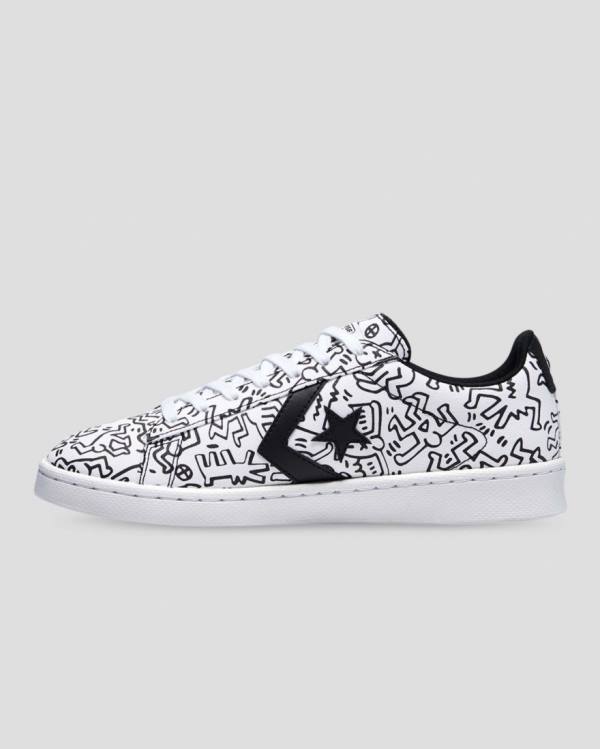 Zapatillas Bajas Converse Keith Haring Pro Cuero Blancas Negras Rojas | CV-059KQH