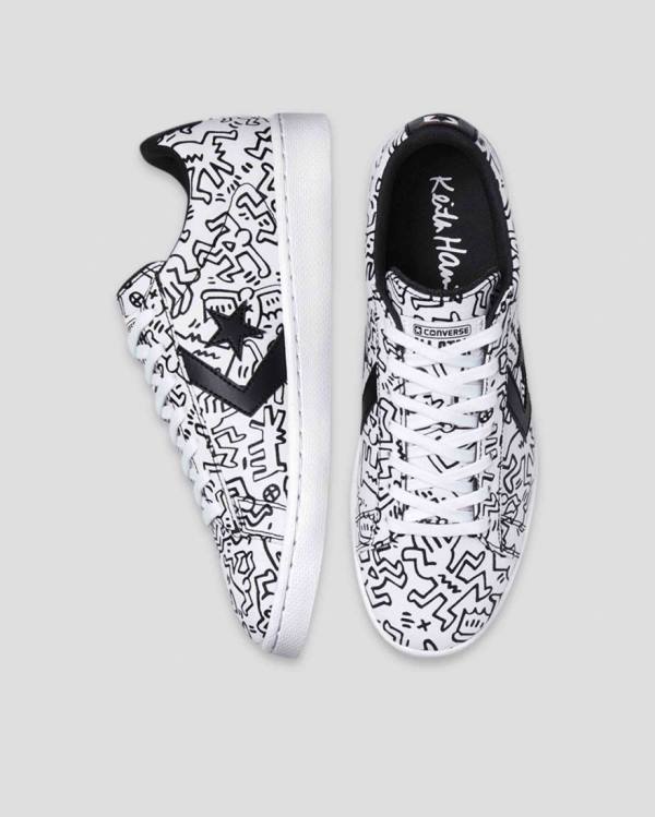 Zapatillas Bajas Converse Keith Haring Pro Cuero Blancas Negras Rojas | CV-059KQH