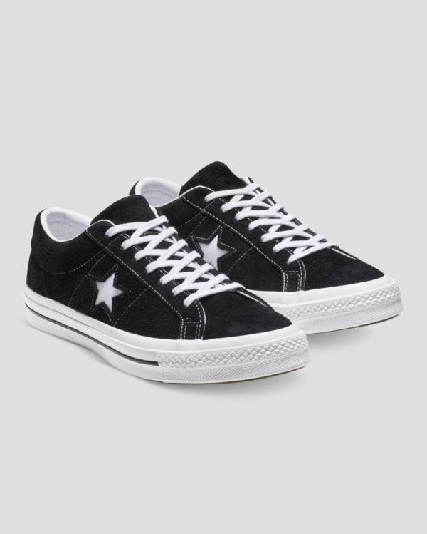 Zapatillas Bajas Converse One Star Premium Suede Negras | CV-846XYO