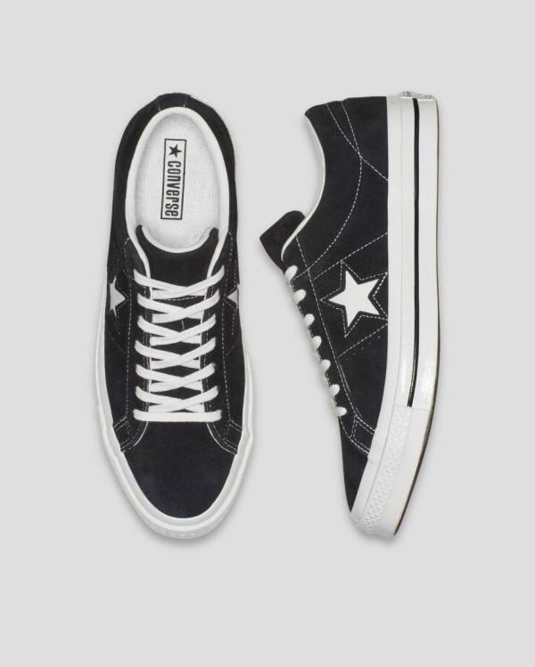 Zapatillas Bajas Converse One Star Premium Suede Negras | CV-846XYO