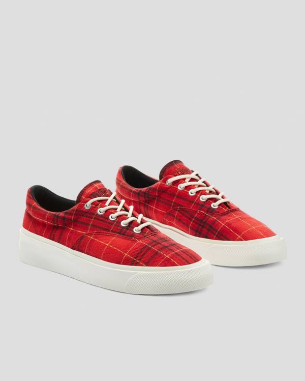 Zapatillas Bajas Converse Skidgrip Twisted Plaid Rojas | CV-342JHX