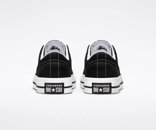 Zapatillas Bajas Converse Stussy One Star Negras Blancas | CV-385RPL