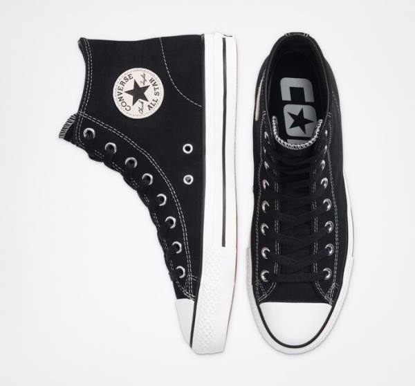 Zapatillas Skate Converse CONS Chuck Taylor All Star Pro Suede Negras Blancas | CV-068KGM