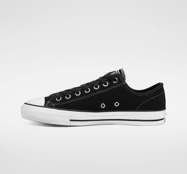 Zapatillas Skate Converse CONS Chuck Taylor All Star Pro Suede Negras Blancas | CV-364XDV