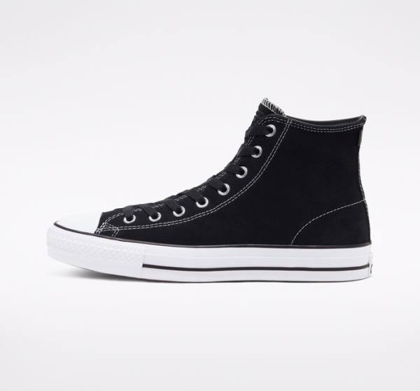 Zapatillas Skate Converse CONS Chuck Taylor All Star Pro Suede Negras Blancas | CV-982RHB