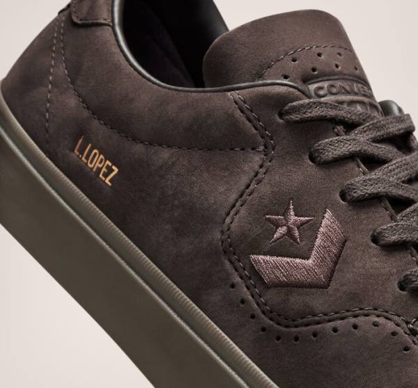 Zapatillas Skate Converse CONS Louie Lopez Pro Nubuck Cuero Cafe Negras Marrones | CV-701MWX