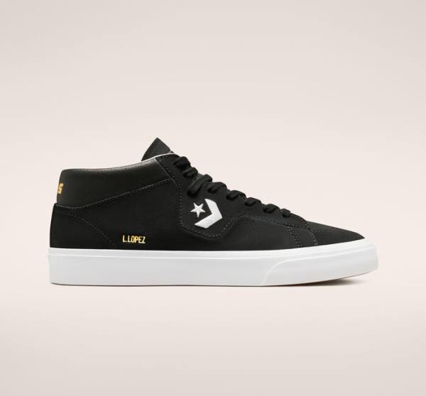 Zapatillas Skate Converse CONS Louie Lopez Pro Mid Negras Blancas | CV-780UXR